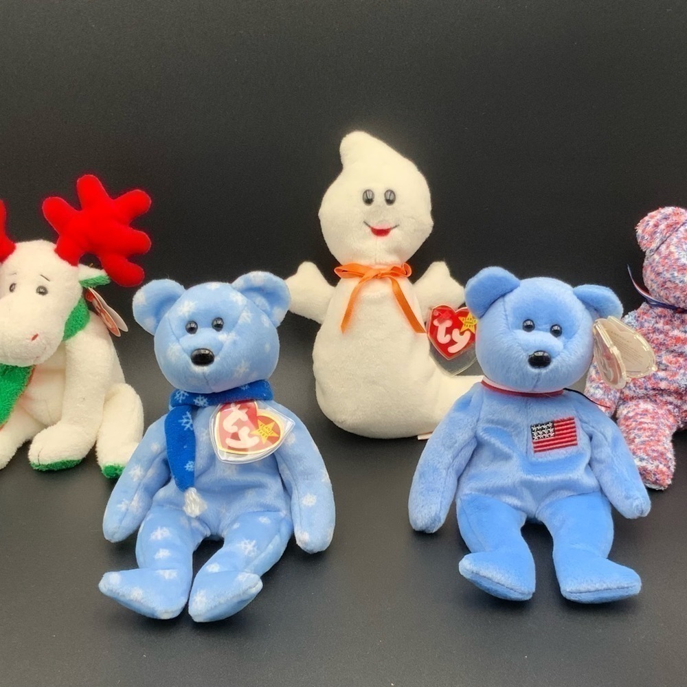 Lot Of 5 Ty Beanie Babies Inc. SPOOKY the Ghost 10-31-1995 PVC Pellets - Picture 13 of 14